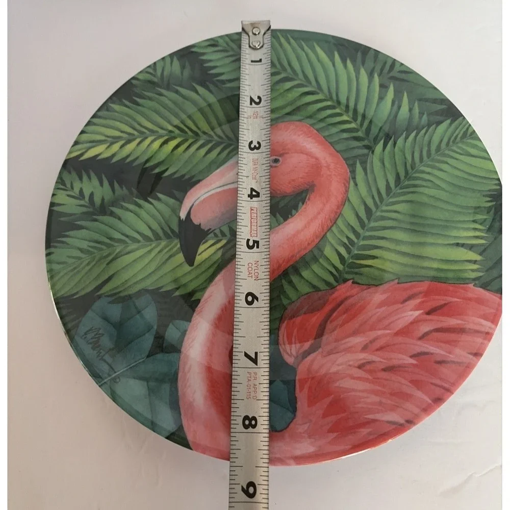 Sakura Evolution Melamine Desert/Salad Plates Flamingo Set of 4 Tropical Florida